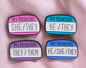LGBTQ Pronouns Pins - Bulk Set For Pride & Daily Wear With Free Sticker