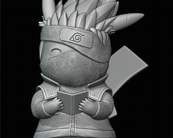 Adorable Pikachu X Kakashi Figure to print in 3D - FDM or SLA