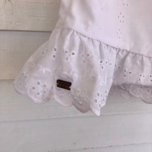 Femme TPpetit jupon blanc en dentelle à oeillets, combinaison, jupe, surjupe, jupon, jupe, combinaison en coton, jupe en coton, jupe blanche, jupon blanc image 2