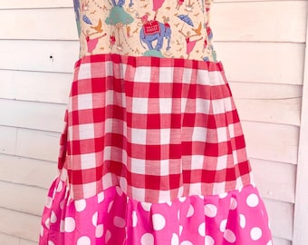 Vestido de carnaval, vestido de tirantes, vestido de verano, vestido escalonado, elástico, rojo, rosa, vestido de verano azul, vestido, vestido de mujer, vestido de verano, lunares