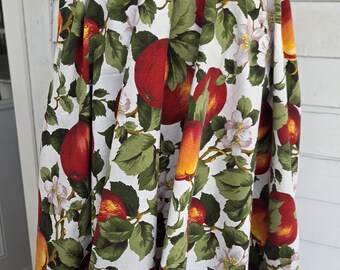 Medium- Large, Apple Oval skirt, full skirt, Circle Skirt, red skirt, women skirt, cottagecore, lace, elastic waist, summer