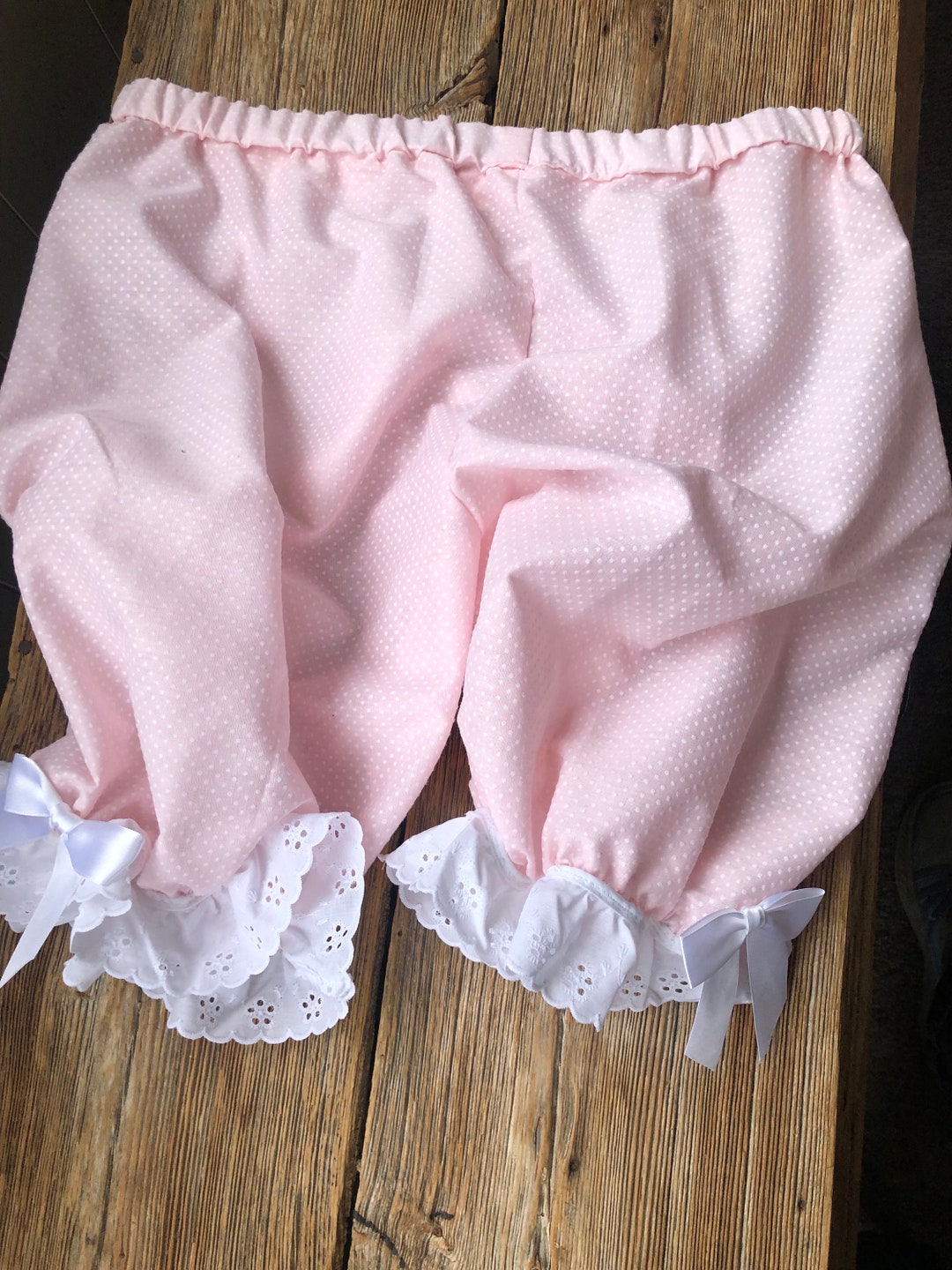 Pink Polka Dot Women Bloomers Small to Medium Eyelet Lace Etsy