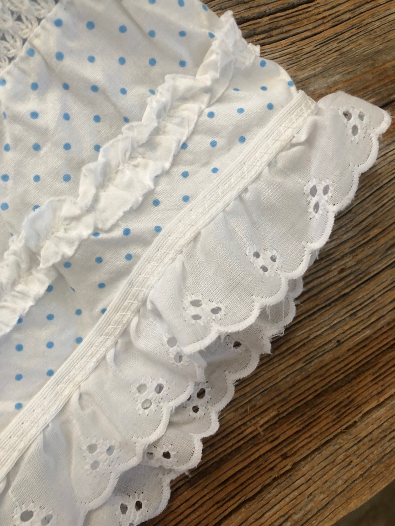 Small blue/white frilly Junior/Petite Bloomers, shorts, lace bloomers, shorts, knickers, cottagecore, mori, grandmacore, cotton bloomers image 3