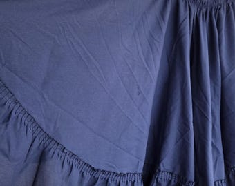 Small- Large, Navy Blue circle skirt, full skirt, Circle Skirt, light skirt, women skirt, cottagecore, lace, elastic waist, summer