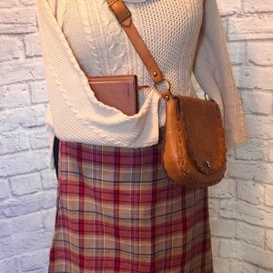 Long Red Plaid skirt, Medium to Large, red plaid skirt, tartan, plaid skirt, cotton skirt, fall skirt, winter skirt, academia, pockets