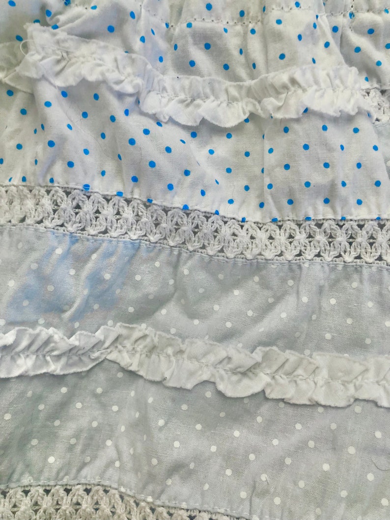 Small blue/white frilly Junior/Petite Bloomers, shorts, lace bloomers, shorts, knickers, cottagecore, mori, grandmacore, cotton bloomers image 2