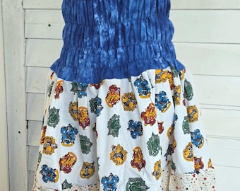 Blue Magic Sundress, tie strap dress, summer dress, tiered dress, elastic, Harry Potter, blue sundress, dress, women dress, sundress