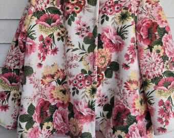 XL- 2XL Pink Floral Vintage Blanket Coat, blanket Jacket, fuzzy coat, spring coat, women’s coat, rose coat, blanket jacket, coat, jacket