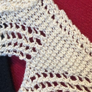 Rectangular crochet Removable Collar, Cream crochet Collar, Beige collar, crochet lace collar, shirt collar, detachable collar, dress collar image 5