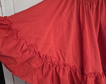 Medium- Large, Red circle skirt, full skirt, Circle Skirt, light skirt, women skirt, cottagecore, lace, elastic waist, summer