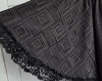 Large-XL, Black Spiral circle skirt, full skirt, Circle Skirt, light skirt, women skirt, cottagecore, lace, elastic waist, summer