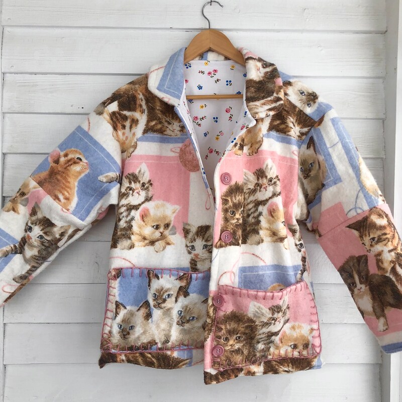 Cat Print Jacket - Etsy