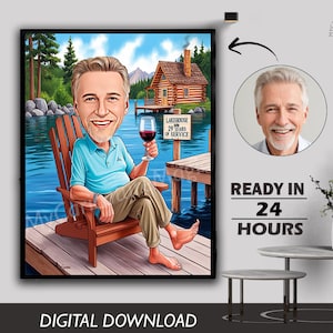 Custom Retirement Cartoon Portrait, Retirement Caricature, Retirement Gift, Retirement Cartoon, Retirement Present, Happy Retirement Cartoon