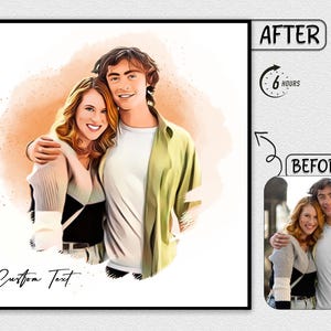 Your Own Photo Couple  Cartoon Portrait Social Media Profile Picture Selfie Personalized Portrait From Photo Cartoon Logo Digital Download