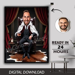 Männliche königliche Majestät König Prinz Hoheit Herrscher Führer Heldin Superheld Superheld Karikatur Geschenk Digital Download Foto Cartoon Art