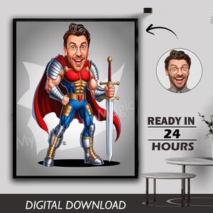 Kundenspezifische Superheld-Spinne Superman-Karikatur-Krieger-Kämpfer-Verteidiger-lustiges Foto einzigartiges Geschenk für Geburtstagsjubiläum oder besonderen Anlass