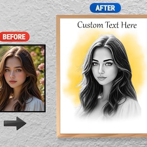 Own Custom Pencil Sketch with Color Background Cartoon Portrait From Photo Social Media Profile Picture Cartoon Selfie Logo Digital Download