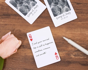Custom Wedding Guest Book Playing Cards: Personalized Photo Album Alternative