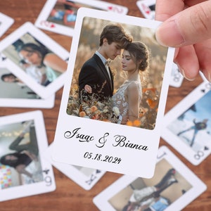 Carte da gioco con foto personalizzate, carte da gioco per matrimoni personalizzate, alternativa al libro degli ospiti per matrimoni, bomboniere uniche, cartoline Momery firmate
