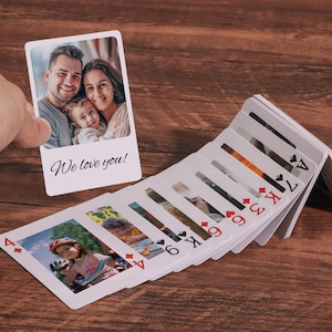 Aangepaste familiefoto speelkaarten, aangepast spel speelkaarten, aangepaste foto vaderdagcadeau, unieke gunsten familiefeest, cadeau voor hem
