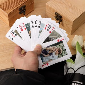Unique Photo Gift - Deck of Custom Playing Cards | Personalized Gift - Ideal Photo Book Alternative - Custom Poker Card Wooden Box
