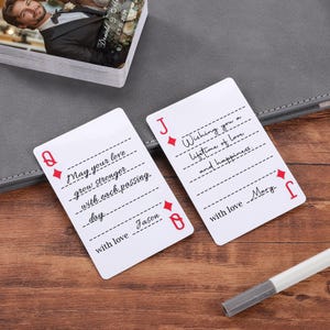Alternative au livre d'or de mariage, cartes à jouer de poker pour les amoureux, cartes à jouer photos de couple, cartes à jouer de mariage, cadeau de mariage
