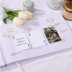 Personalized Wedding Guest Book Playing Cards: Custom Photo Album, Blank Front Cards Deck