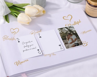 Personalized Wedding Guest Book Playing Cards: Custom Photo Album, Blank Front Cards Deck