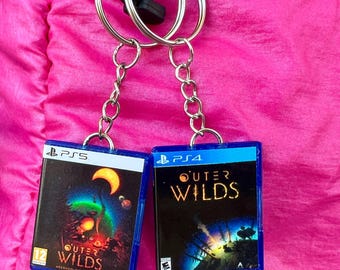 Outer Wilds PS4 PS5 personalized Mini Game Keychain, handmade 3D printed keyring, birthday present, gaming fan custom video game gift