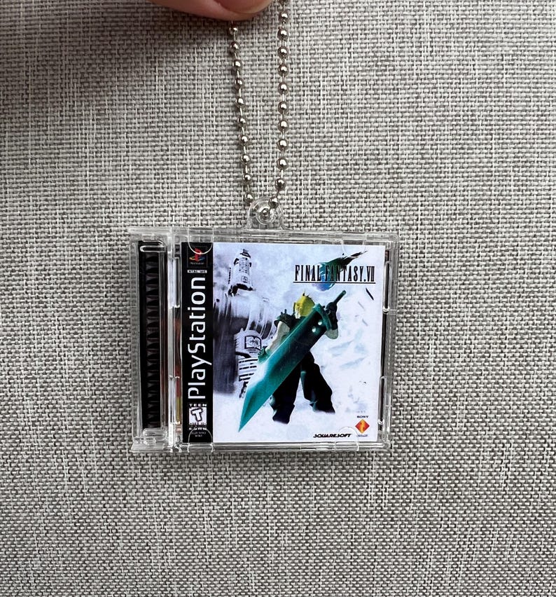 Final Fantasy VII PS1 Keychain With NFC FFVII Handmade Sony Playstation ...