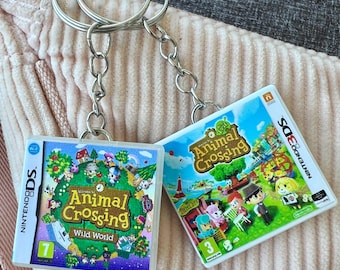 Animal Crossing mini keychain game case Nintendo gamer gift for geeks, 3D printed keyring, unique custom present