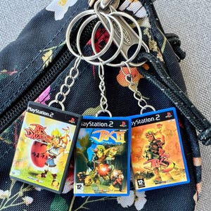 Jak and Daxter PS2 personalized Mini Game Keychain, handmade 3D printed keyring, birthday present, gaming fan video game gift
