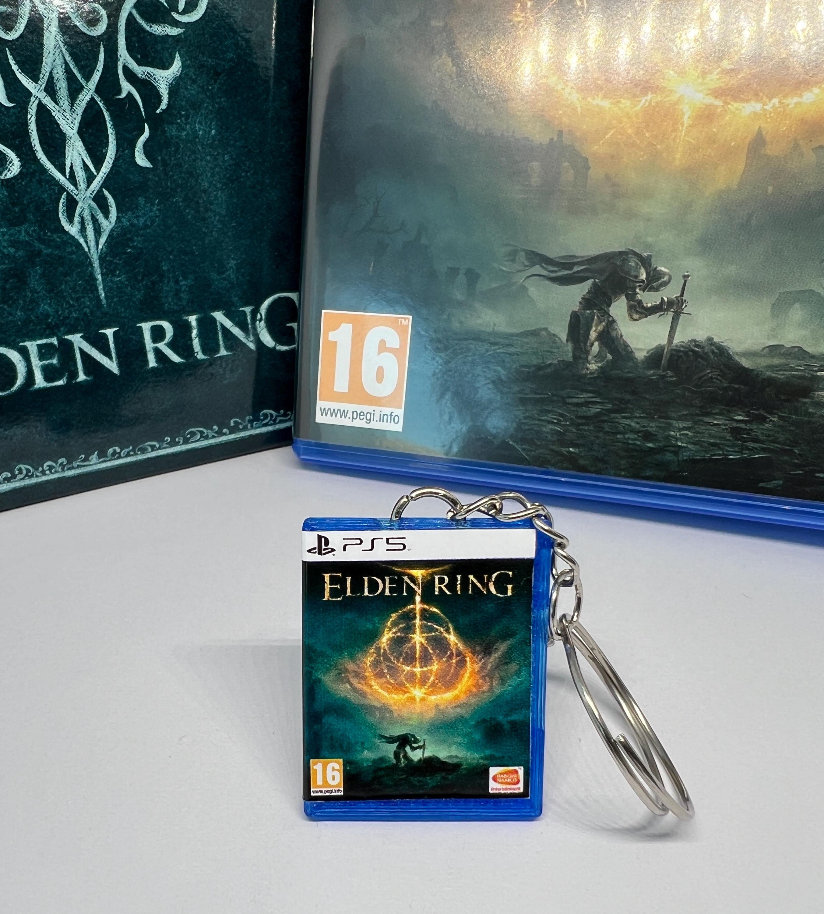 Elden Ring personalized mini keychain PS5  for a Playstation fan, handmade 3D printed keyring, birthday present, gaming fan video game gift