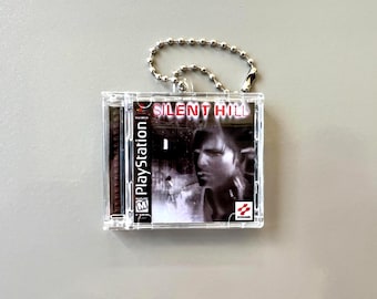 Silent Hill NFC Keychain mini CD game Handmade Sony Playstation PS1 Gamer Gift