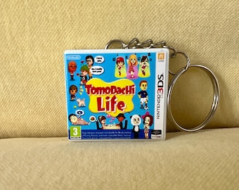 Tomodachi Life mini keychain game case Nintendo 3DS gamer gift for geeks, 3D printed keyring, unique custom present