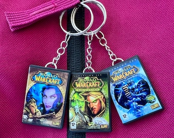 World of Warcraft WOW mini keychain game case for PC gamer gift for geeks, 3D printed keyring, unique custom present