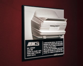 BMW E30 M3 | 3D Car Print | Art Print | Wall Decor