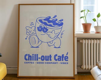 Pôster de café retrô, arte de café retrô da moda, arte de canto de café, decoração de cafeteria, arte de café simples