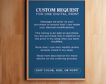 Solicitação de edição personalizada para uma impressão digital, arte de parede para impressão personalizada, impressão digital personalizada, impressão personalizada, edições de download digital