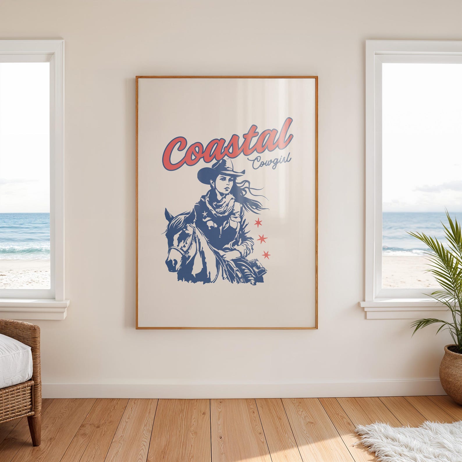 Coastal Cowgirl Wall Art | Coastal Cowgirl Print | Cowgirl Wall Decor ...