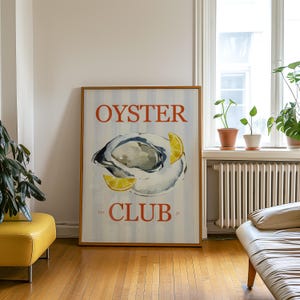 Austerndruck, Austernkunst, Austernclubkunst, Sommerkunst, Strandhaus-Wohndekor, Austern, Fischdekorationskunst