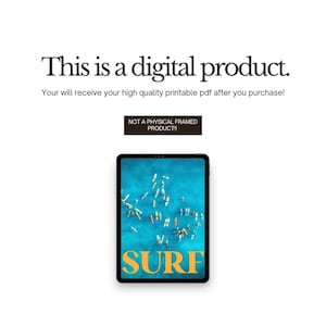 Surfaffisch, surfväggkonst, blå kustsurfposter, fotografi av surfing, havskonsttryck, retro surfaffisch bild 7