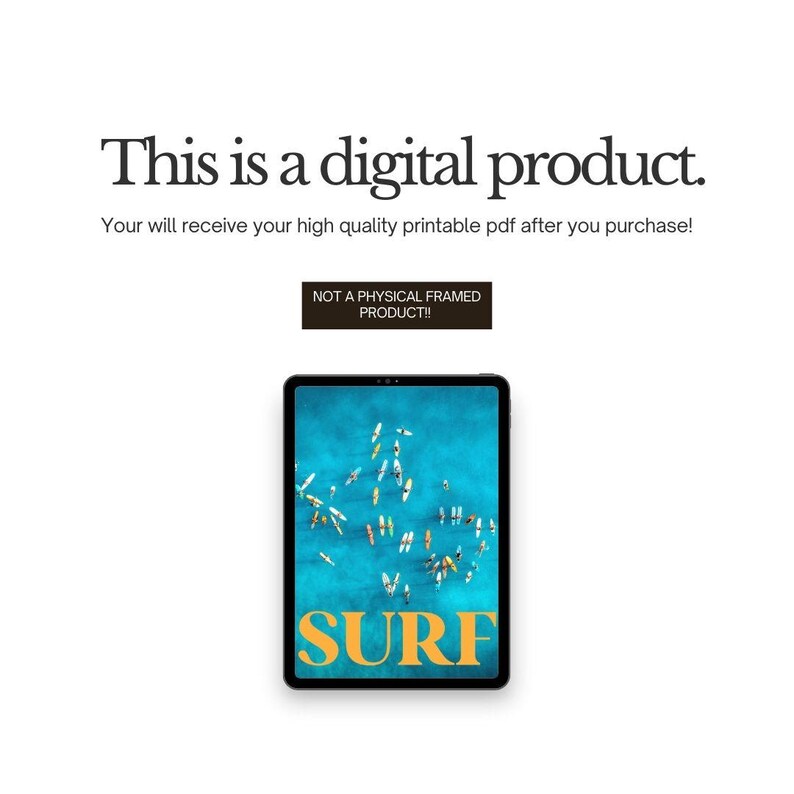 Surfaffisch, surfväggkonst, blå kustsurfposter, fotografi av surfing, havskonsttryck, retro surfaffisch bild 7