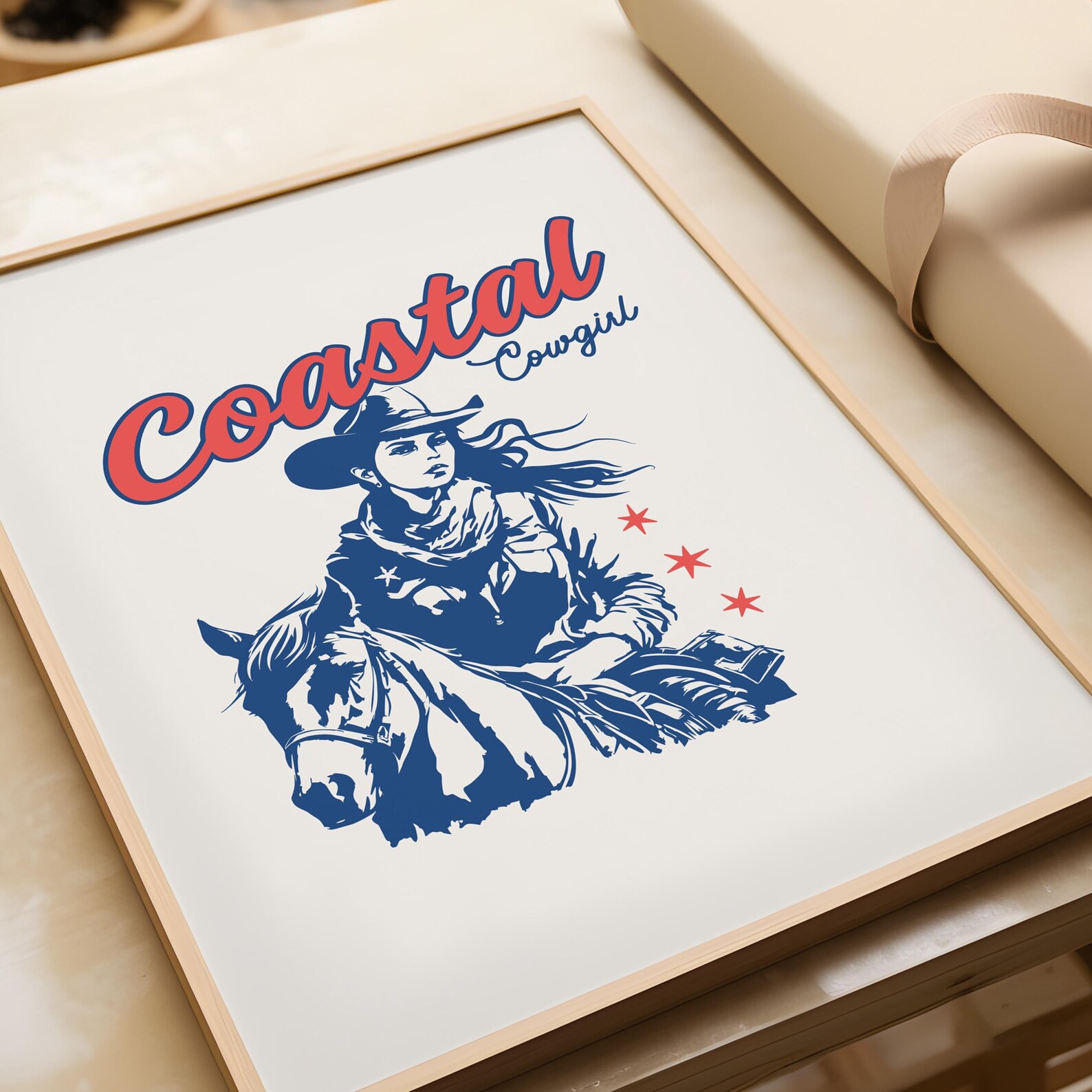 Coastal Cowgirl Wall Art | Coastal Cowgirl Print | Cowgirl Wall Decor ...