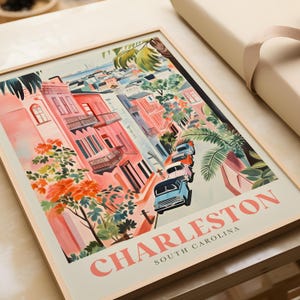 Charleston prints | Charleston art | Beachy wall art | Charleston city wall art | Charleston water color digital print | South Carolina art