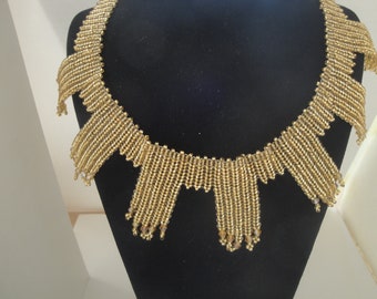 herringbone necklace, Golden necklace