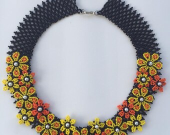 Flower garden, Orenga  flower, Flower necklace, Necklace, Colorful necklace