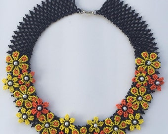 Flower garden, Orenga  flower, Flower necklace, Necklace, Colorful necklace