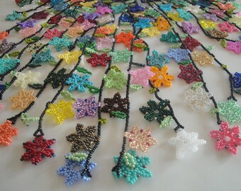 Huichol necklace , Huichol Jewelry, Flower necklace, Colorful necklace, Elegance Necklace,