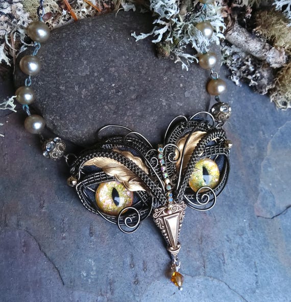 Gothic Steampunk Owl Necklace